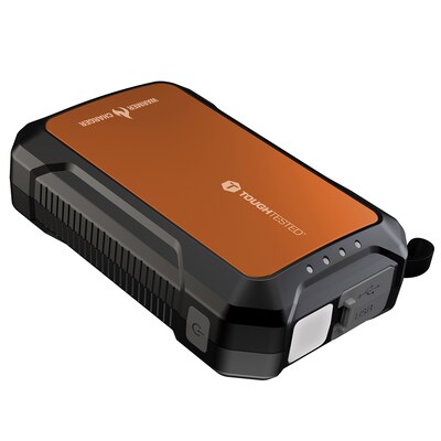 ToughTested Explorer 10 10,000-mAh USB-C & USB-A Portable Power Pack with Hand Warmer, 20W, Black/Orange (TT-PBHW-10)