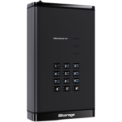 iStorage diskAshur Encrypted DT3 4TB External USB 3.2 Gen 1 External Hard Drive, Black (IS-DT3-256-4000-F)