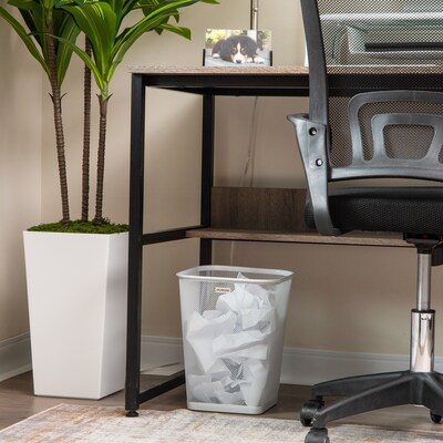 Mind Reader Metal Trash Can Without Lid, 5 Gallon, White, 2/Pack (2SQUAGA-WHT)