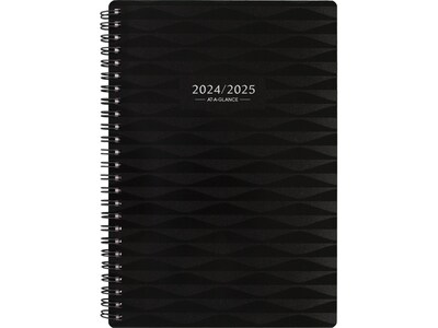 2024-2025 AT-A-GLANCE Elevation 5.5 x 8.5 Academic Weekly & Monthly Planner, Poly Cover, Black (75-101P-05-25)