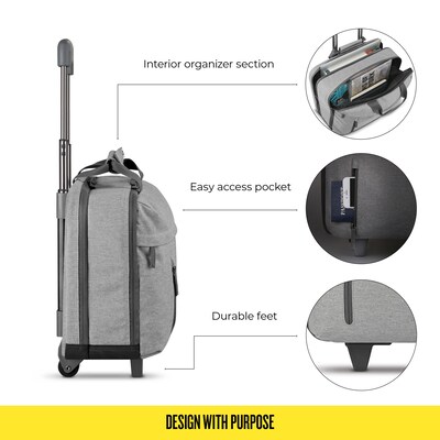 Solo New York Re:Start 15.6" Polyester Rolling Laptop Bag, Heathered Gray (UBN915-10)