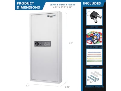Barska 240-Key Digital Keypad Wall Safe, White (AX13368)
