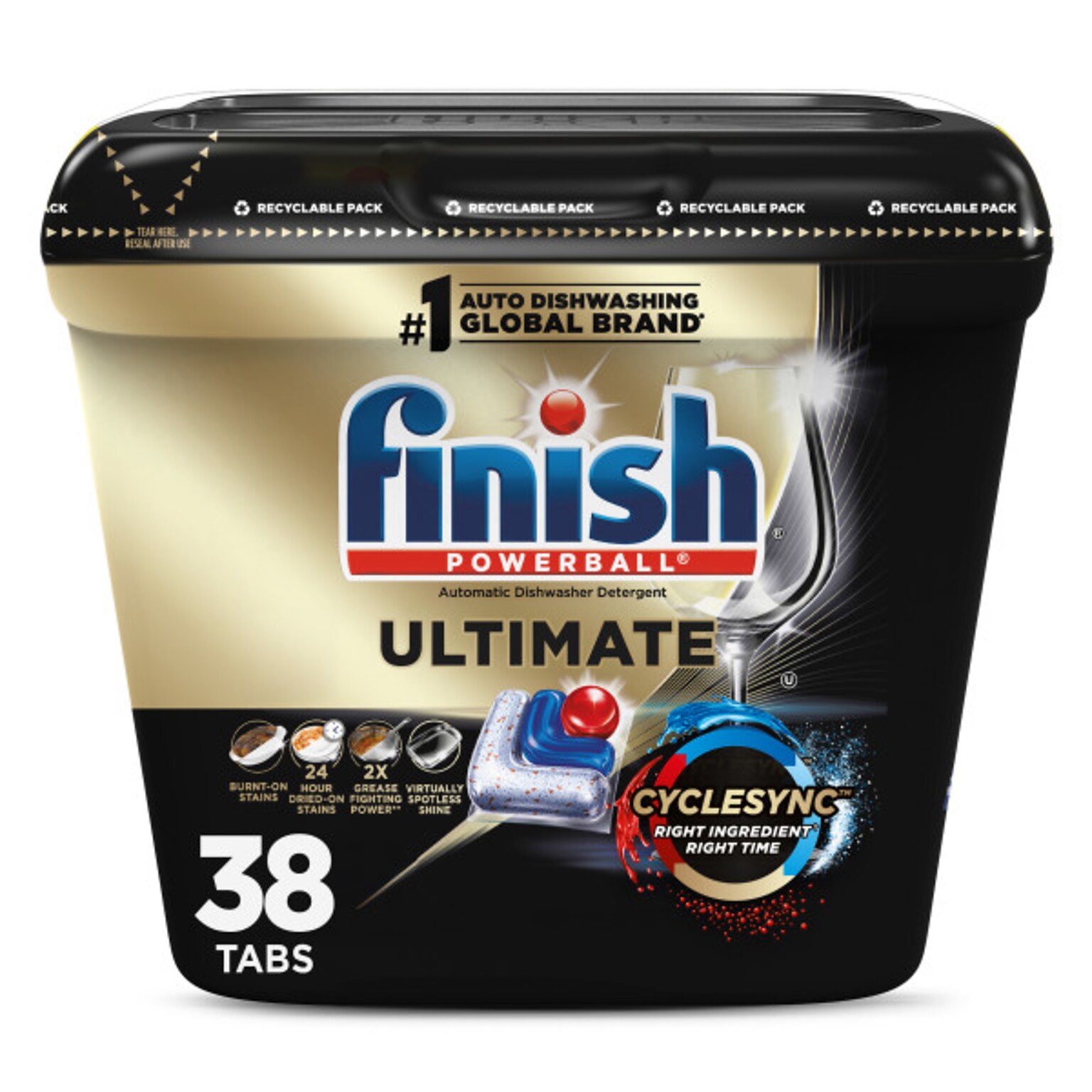 Finish Ultimate Dishwasher Detergent Tablets, Unscented, 38 Tablets (51700-99828)