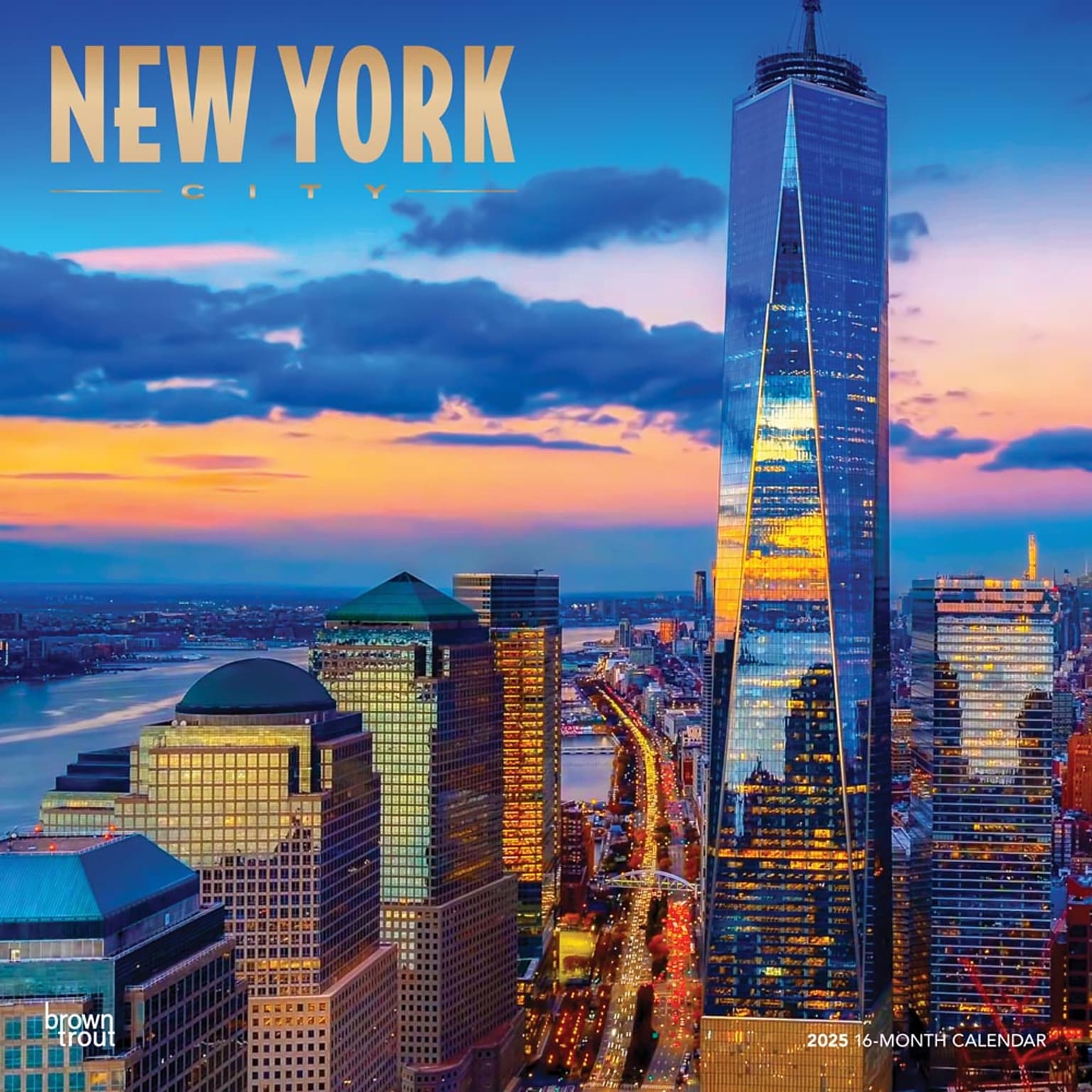2025 BrownTrout New York City 12 x 12 Monthly Square Wall Calendar (9781975477462)