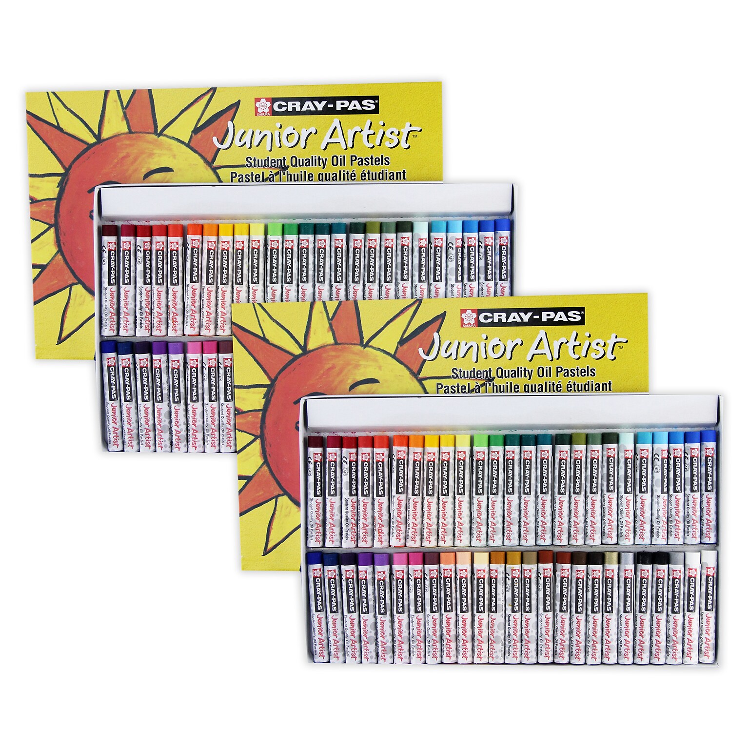 Sakura Cray-Pas Junior Artist Oil Pastels, 48 Assorted Colors, 50/Set, 2 Sets/Bundle (SAKXEP50-2)