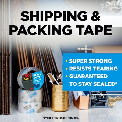 Scotch Heavy Duty Packing Tape, 1.88 x 38.2 yds., Clear, 3/Pack (3850S-LR3)