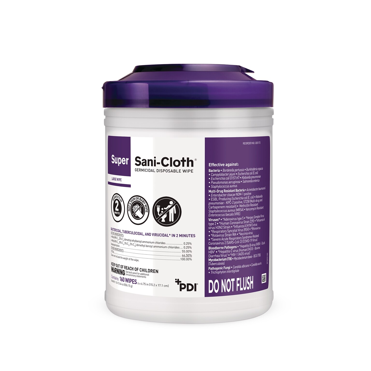 PDI Super Sani-Cloth Disinfecting Wipes, 160 Wipes/Container (PSSC077172)