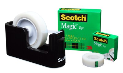 Scotch Heavy Duty Weighted Desktop Dispenser, 3 Core, Black (C-24)