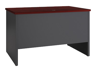 Hirsh 48"W Single-Pedestal Computer Desk, Charcoal/Mahogany (20540)