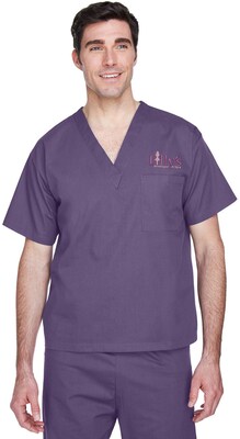 HARRITON ADULT RESTORE SCRUB TOP EMBROIDERED
