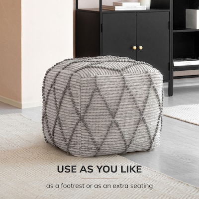Anji Mountain Atlas Natural Fabric Rectangular Pouf Ottoman (AMBPF099-1917)