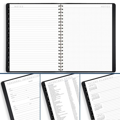 2026 AT-A-GLANCE Contemporary 8.25" x 11" Weekly & Monthly Planner, Faux Leather Cover, Black (70-950X-05-26)