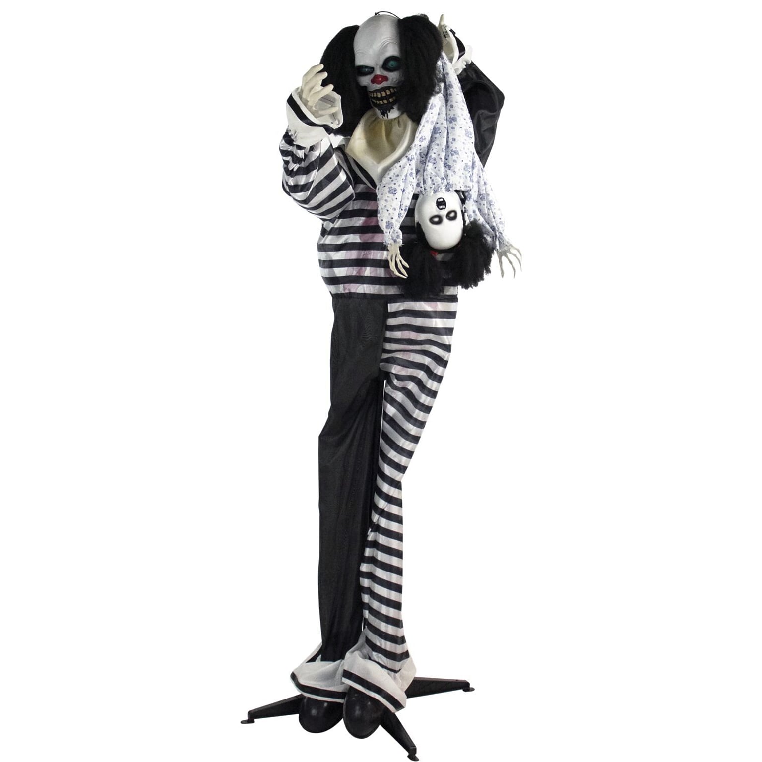Haunted Hill Farm Life-Size Animatronic Talking Clown with Doll (HHCLOWN-10FLSA)