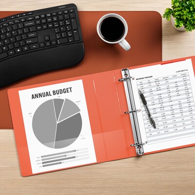 Staples® Standard 2" 3 Ring View Binder with D-Rings, Orange (26446-CC)