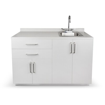 Viva Comfort 36.32H x 48W Exam Room Medical Cabinet With Sink, 4-Doors, 2-Drawers, Gray (ADI902-B-48-R-GRY)