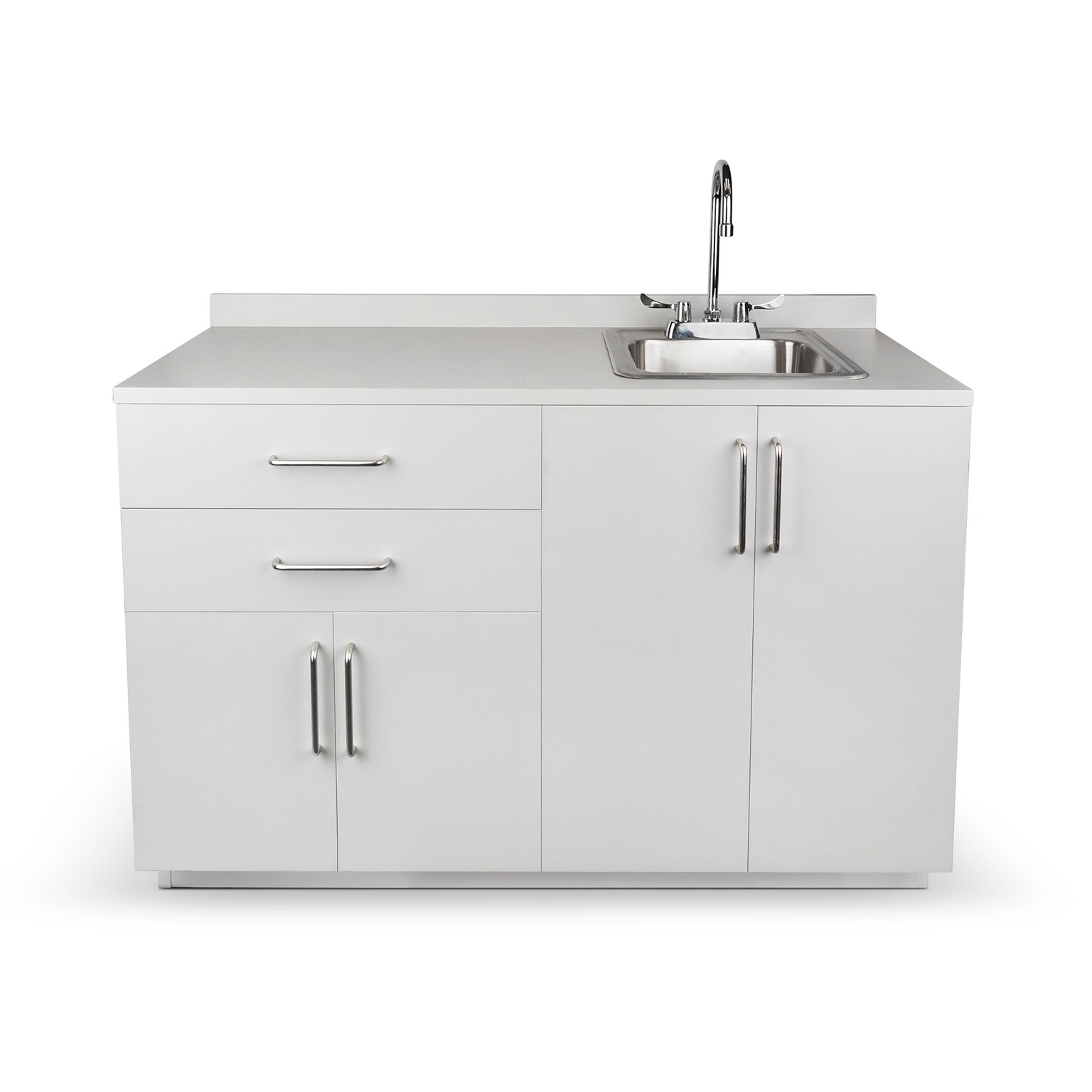 Viva Comfort 36.32H x 48W Exam Room Medical Cabinet With Sink, 4-Doors, 2-Drawers, Gray (ADI902-B-48-R-GRY)