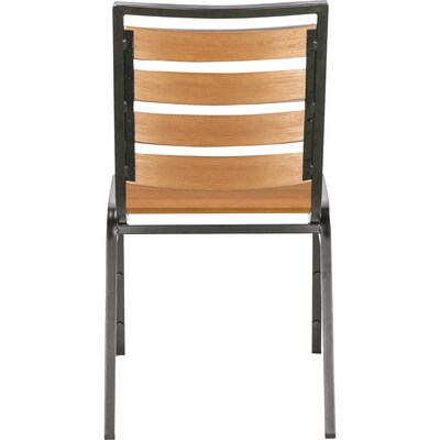 Lorell Faux Wood Outdoor Chairs, Teak, 4/Carton (LLR42685)