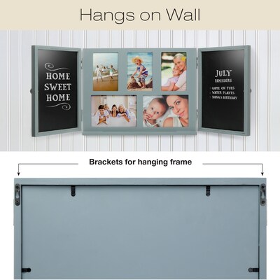 Excello Global Products Barndoor Picture Frame with Chalkboard, Gray (EGP-HD-0413C)