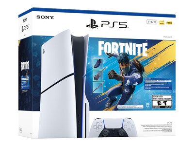 Sony PlayStation 5 Slim Gaming Console, Fortnite Flowering Chaos Bundle, 1TB SSD, White (1000049926)