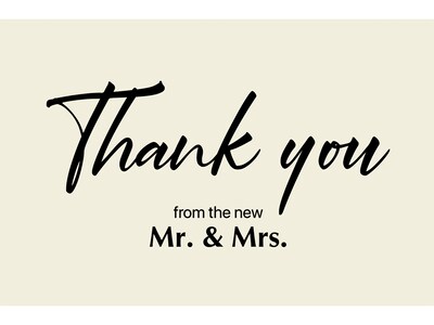 Better Office Wedding Thank You Cards with Envelopes, 4 x 6, White/Black, 120/Pack (64642-120PK)