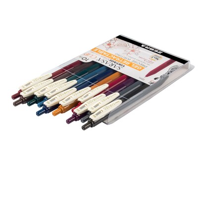 Sarasa Clip Vintage Gel Retractable 0.5mm Assort 10pk