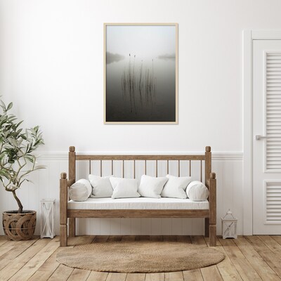 Amanti Art Reeds in the mist by David Ahern Wood Framed Wall Art Print, 30 x 41 (A42677389619)