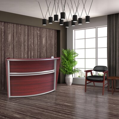 Regency Marque 72W Curved Reception Desk Workstation, Mahogany (77290MH)