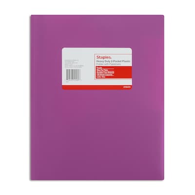 Staples® 2-Pocket Portfolio with Fastener, Purple (55479)