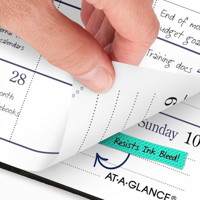 2027 AT-A-GLANCE Fine Diary 2.75" x 4.25" Weekly & Monthly Planner, Faux Leather Cover, Black/Brown (74-01-05-27)
