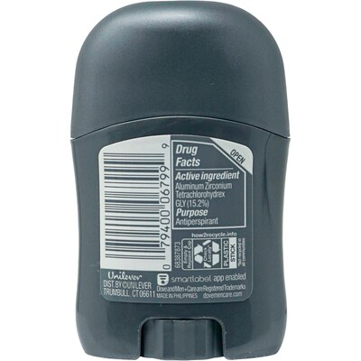 Dove Men's Clean Comfort Antiperspirant, 0.5 oz Travel Stick, 12 Sticks/Bag, 16 Bags/Carton
