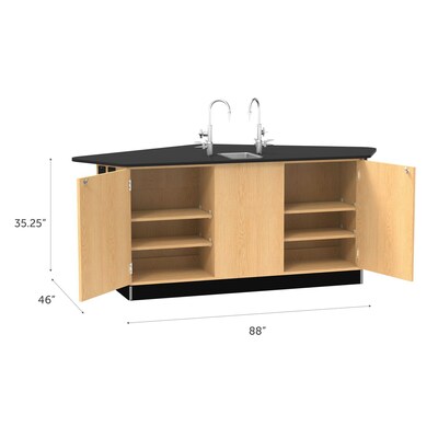 Diversified Woodcrafts Student Workstation with Sink, Oak Wood (2944K)