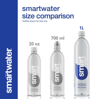 Smartwater Distilled Water, 33.8 oz., 12 Bottles/Carton (786162338006)