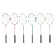 Champion Sports Tempered Steel Twin Shaft Badminton Racket Set, Assorted Colors, Set of 6 (CHSBR30SE