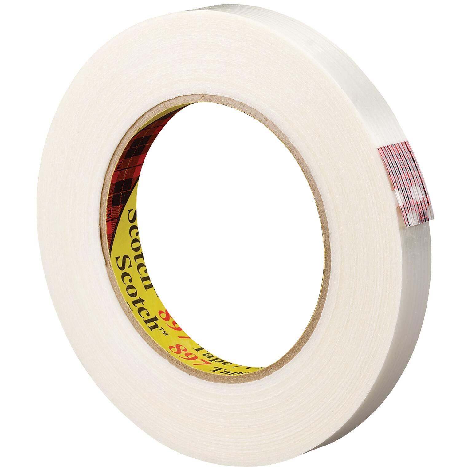Scotch 897 Strapping Tape, 0.75 x 60 yds., 3 Core, White, 12/Carton(T91489712PK)