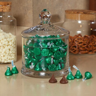 HERSHEY'S KISSES Milk Chocolate Candy Bulk Bag, Green Foils, 60 oz., 400/Bag (HEC86036)