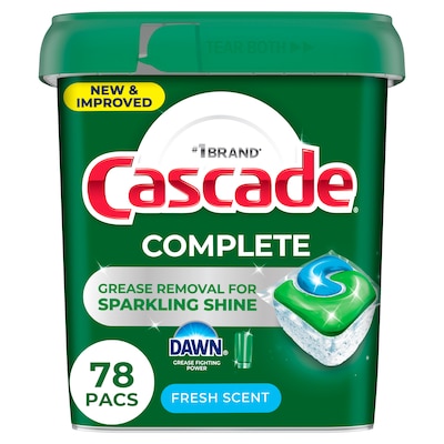 Cascade Complete ActionPacs Dishwashing Detergent Pod, Fresh Scent, 78 Pods/Box (97722)