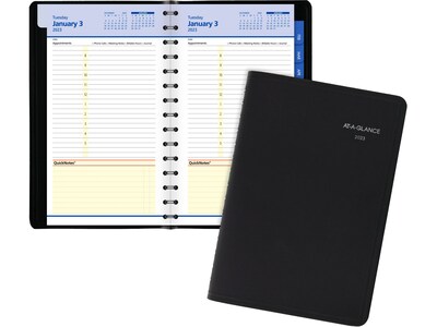 2023 AT-A-GLANCE QuickNotes 5" x 8" Daily & Monthly Appointment Book, Black (76-04-05-23)