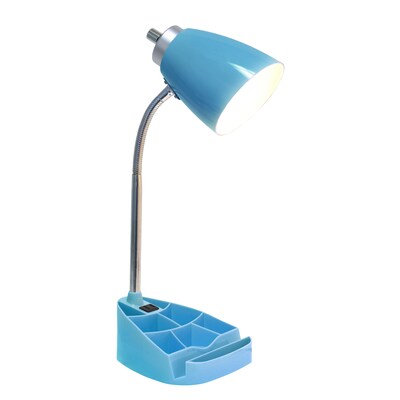 Creekwood Home Sleek Essentials 18.5 Flexible Coordinating Desk Lamp with Charging Outlet and Stora