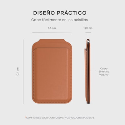 Vegan-Leather Magnetic Wallet Stand (Orange)