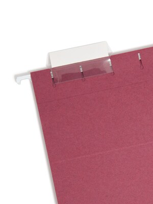 Smead Hanging File Folders, 1/5-Cut Adjustable Tab, Letter Size, Maroon, 25/Box (64073)