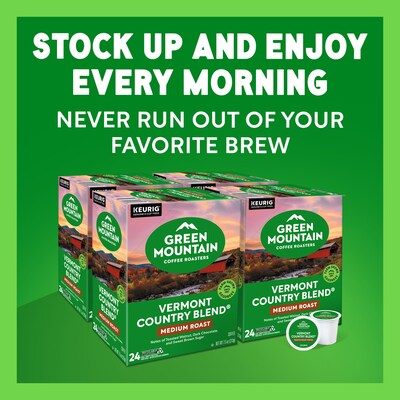 Green Mountain Vermont Country Blend Coffee Keurig® K-Cup® Pods, Medium Roast, 96/Carton (GMT6602CT)