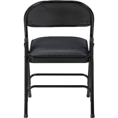 Lorell Fabric Padded Seat Folding Chairs, Black (LLR62532)