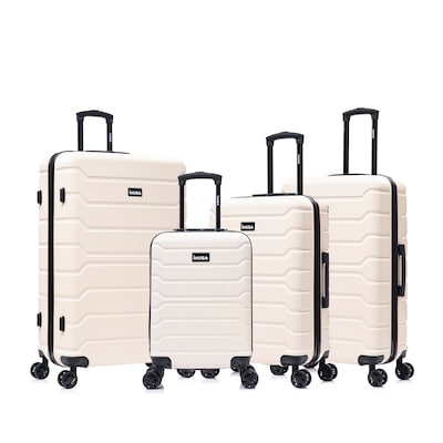InUSA Trend 4-Piece Hardside Spinner Luggage Set, TSA Checkpoint Friendly, Sand (IUTRESMLXL-SAN)