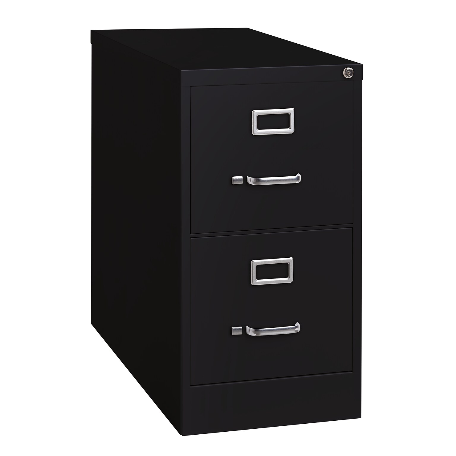 Hirsh Commercial 2-Drawer Vertical File Cabinet, Letter Size, Lockable, 28.375H x 15W x 26.5D, Black (14101)