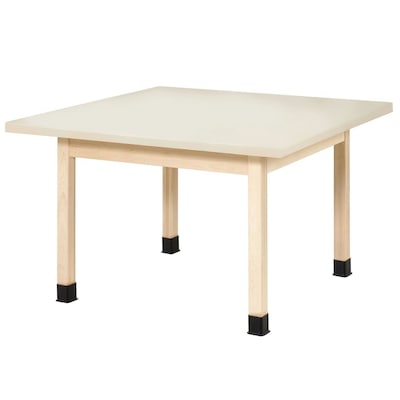 Diversified Woodcrafts School Classroom Square Work Center Table, 48 x 48, Almond (WX4-P)