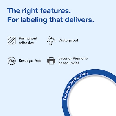 Avery Round Laser/Inkjet Multipurpose Labels, 2 Round, White, 20 Labels/Sheet, 100 Sheets/Pack (19479311258)