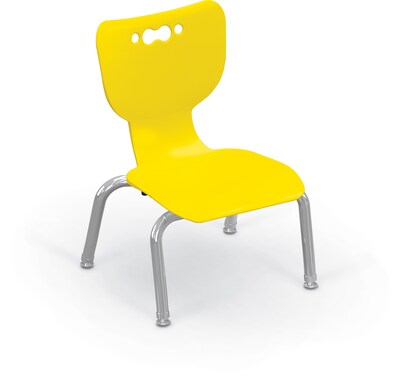 MooreCo 10 Hierarchy Student Chair with 4 Legs, Yellow/Chrome Base (703673561877)