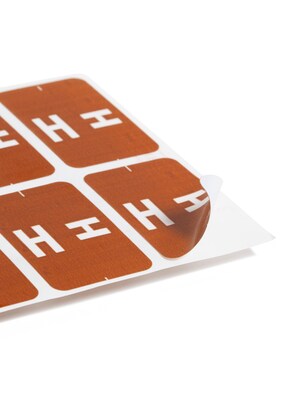 Smead AlphaZ ACCS Color-Coded Alphabetic Labels, H, Dark Brown, 100/Pk (67178)