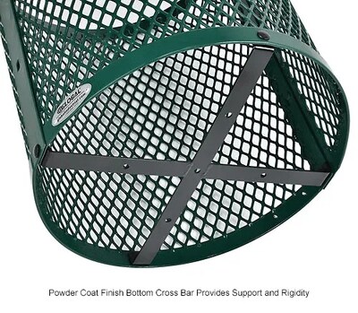 Global Industrial Outdoor Steel Diamond Trash Can w/ Dome Lid, 36 Gallon, Green (261948GN)