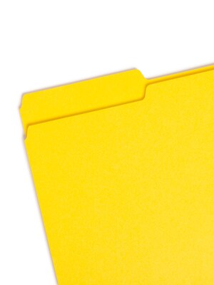 Smead File Folder, 3 Tab, Legal Size, Yellow, 100/Box (17943)